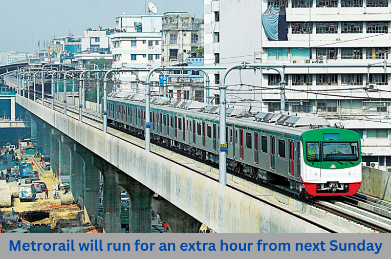 Metrorail will run for an extra hour from next Sunday Metrorail will run for an extra hour from next Sunday